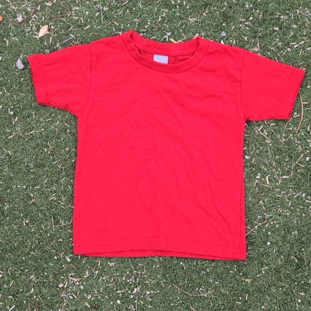 🔴 Simple Red T-Shirt, Unisex Size 4T